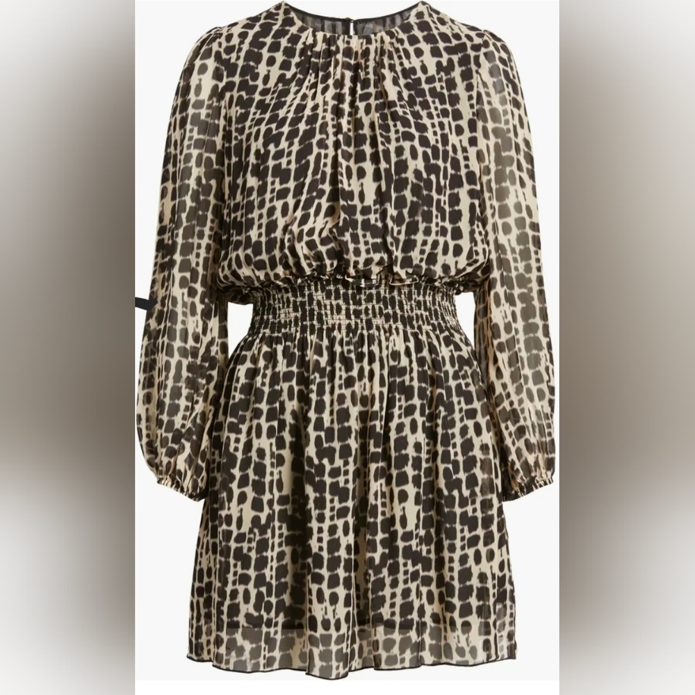 NWOT RAILS Lanie Shibori Elegant Black and Cream Patterned Mini Dress